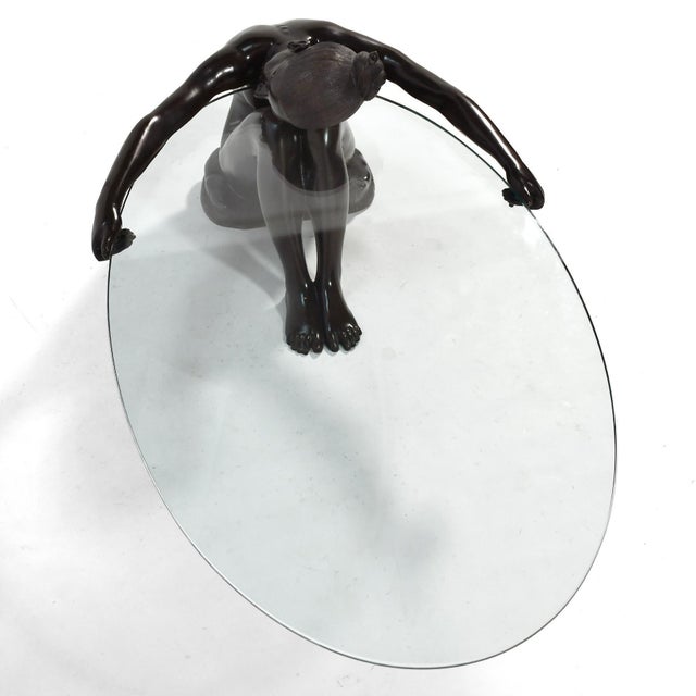 Late 20th Century Bronze Nude Figure Coffee Table For Sale - Image 5 of 12