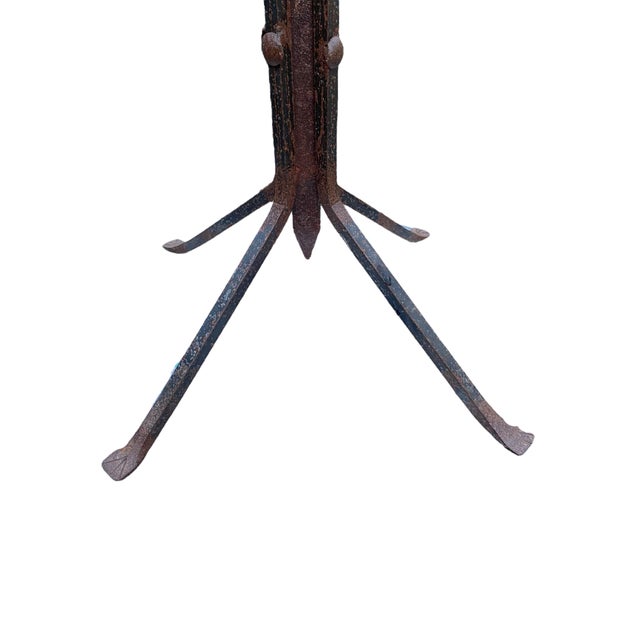 Wrought Iron Arts & Crafts Fireplace Tools and Stand For Sale - Image 9 of 9