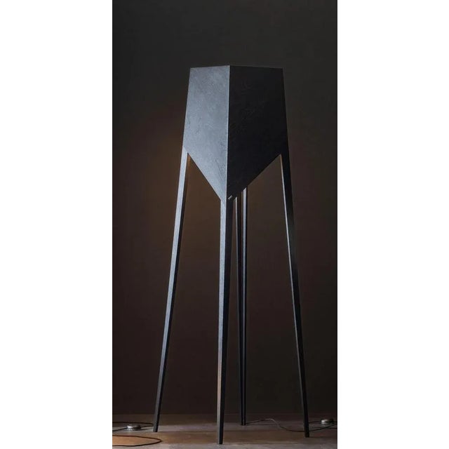Contemporary Black Oak Luise Floor Lamp by Matthias Scherzinger For Sale - Image 3 of 12