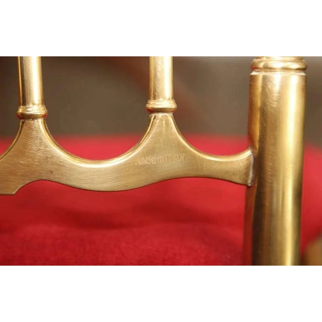 Pair of 1960s Italian Brass Chiavari Side Chairs With Red Velvet Seats For Sale - Image 11 of 12