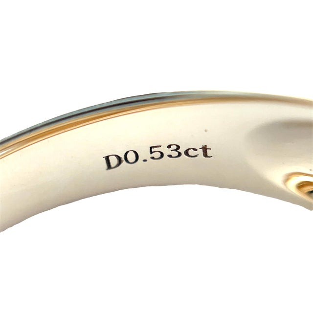 14k Two Tone Wide Diamond Band Ring, Size 6.75 For Sale In New York - Image 6 of 7