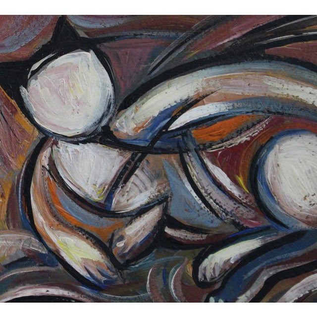 1950s Postwar European Artist, The Vanguard Series Nr. XXIII Abstract Composition, 1950s-1970s, Oil on Board, Framed For Sale - Image 5 of 14