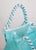 Turquoise Mid-Century Murano Turquoise Art Glass Purse Handbag Vase For Sale - Image 8 of 10