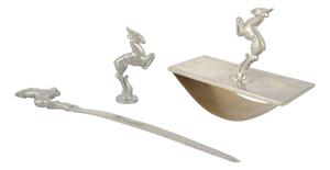Art Deco Pewter Desk Set by Carl-Einar Borgström, 1940s, Set of 3