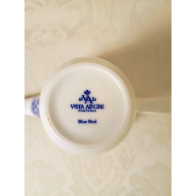 Blue Vista Alegre Blue Bird Milk Jug Crown Model Porcelain Creamer Pitcher Discontinued Portugal Chinoiserie Replacement Tableware For Sale - Image 8 of 8