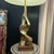 Mid-Century Modern Richard Barr Cast Brass Brutalist Abstract Lamp With Custom Shade for Laurel Lighting Co. For Sale - Image 3 of 12
