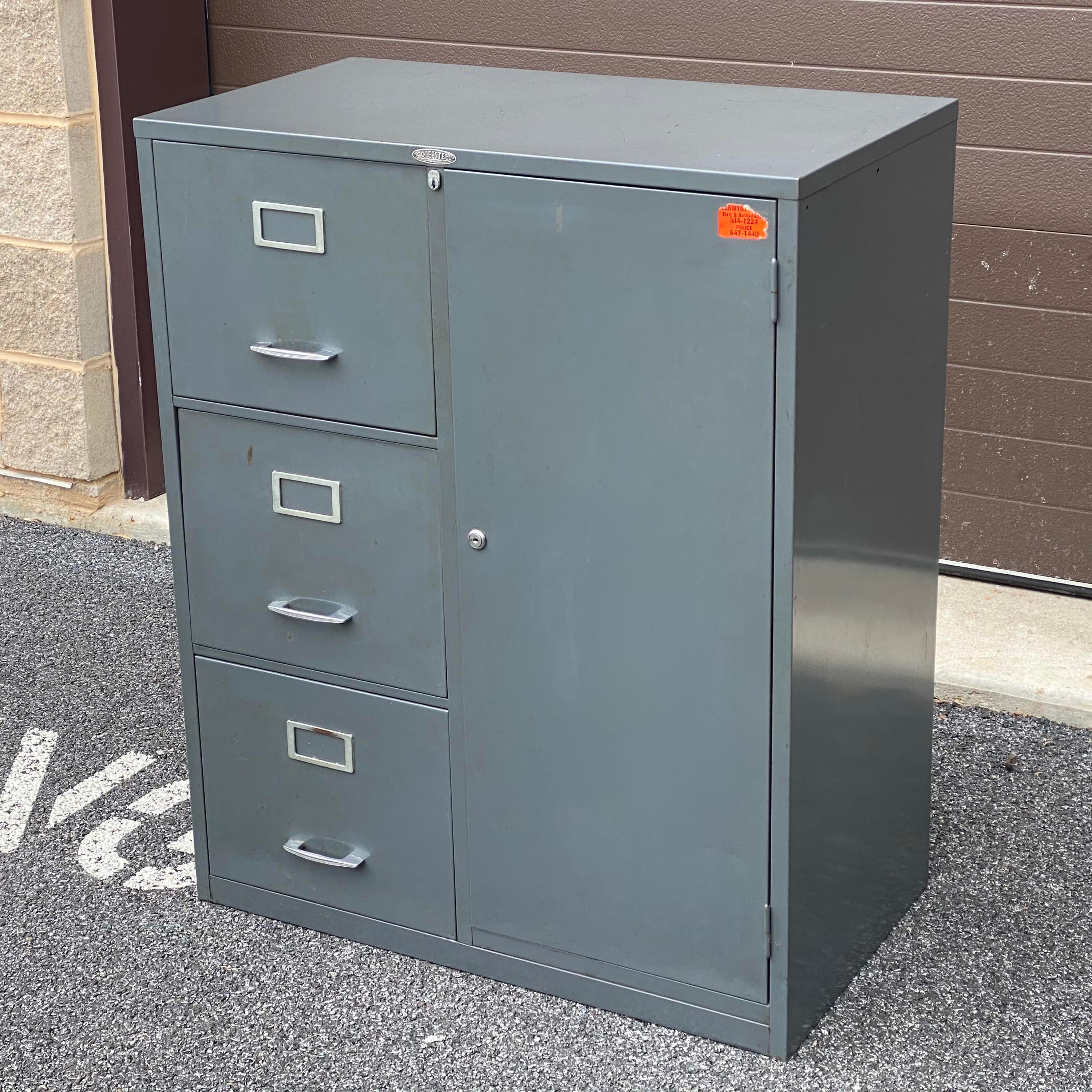 Cole Steel Locking Safe & File Cabinet Combo | Chairish