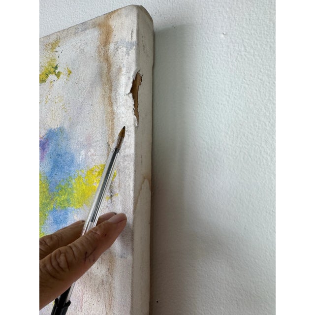 Vintage Helen Stein Expressionist Abstract Acrylic on Canvas Painting, Signed/ Sold For Sale - Image 11 of 12