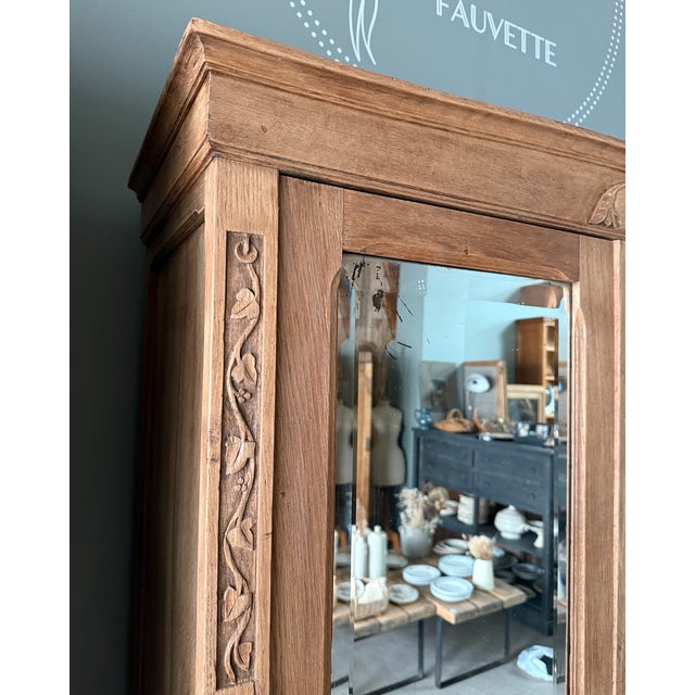 Large Art Nouveau Oak Wardrobe, 1890s For Sale - Image 5 of 12