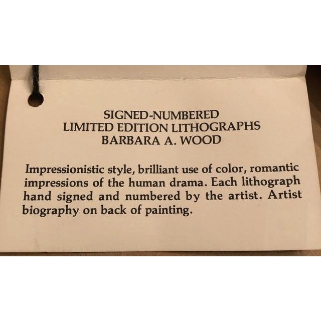 Barbara A. Wood Signed Lithograph “Pensive Woman” Custom Framed For Sale - Image 10 of 11