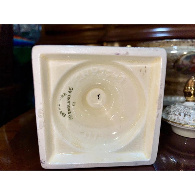 English Set of 3, Vintage Empire Porcelain Shelton Compote Dish Lidded Vases Urns For Sale - Image 3 of 11
