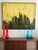 Lee Reynolds Vintage Lee Reynolds Cityscape Painting Mid Century Modern | Abstract Yellow Green Impasto Oil Canvas MCM Wall Art | Vanguard Studios Signed For Sale - Image 4 of 9