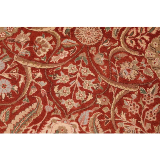 Art Nouveau Style Floral 1990's Pak-Persian Rust/Beige Wool Rug - 6'0'' X 9'3'' For Sale In New York - Image 6 of 9