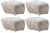 Green Tea Natural Oak Sheepskin the Tired Man Footstools by Lassen, Set of 4 For Sale