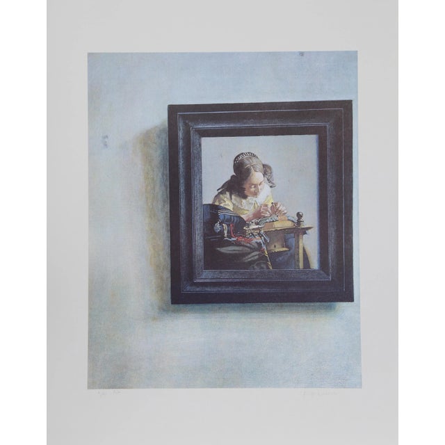 Modern George Deem, Vermeer's Lacemaker, Lithograph For Sale - Image 3 of 3