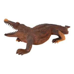 Carved Tropical Hardwood Crocodile Alligator Sculpture, 20th Century