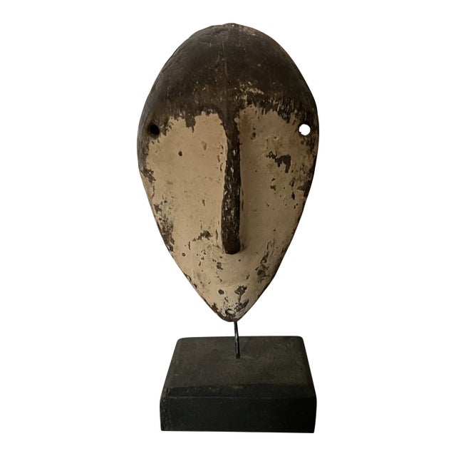 Carved Wood & Paint Decorated Lega Passport Mask For Sale