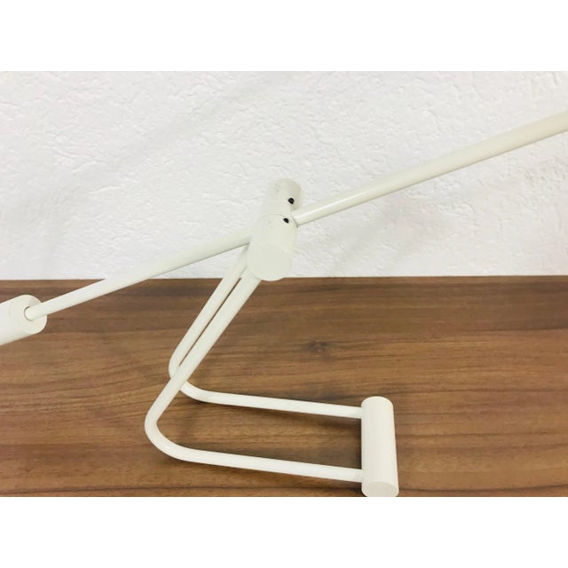 1980s Italian Adjustable White Metal Table Lamp For Sale - Image 4 of 10