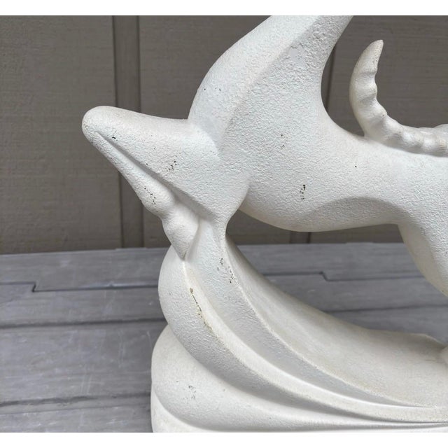 Haeger Mid 20th Century Haeger Leaping Gazelle Textured Ceramic Figurine Statue 19” For Sale - Image 4 of 8