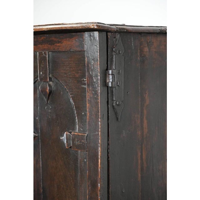 Antique English Oak Cabinet on Stand, 1600s For Sale - Image 11 of 18