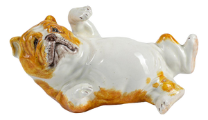 Italian Bulldog Figurine in Ceramic, 1980