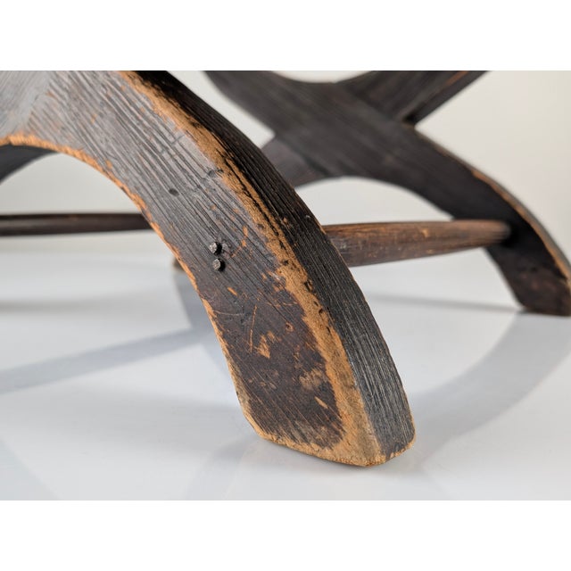 Colonial Curul Stool in Leather and Wrought Iron, Mexico, 1940s For Sale - Image 9 of 18