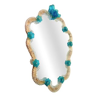 Vintage Glass Art Venetian Murano Classico Mirror, 1920s For Sale