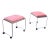Lucite & Blush Velvet Stools — Italy, 1970s For Sale