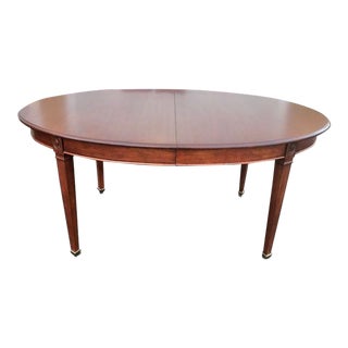 Harden Solid Cherry Regency Style Oval Dining Table With 2 Leaves and Custom Pads For Sale