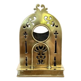 Edwardian Brass Pocket Watch Holder, 1900s For Sale