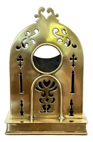 Edwardian Brass Pocket Watch Holder, 1900s