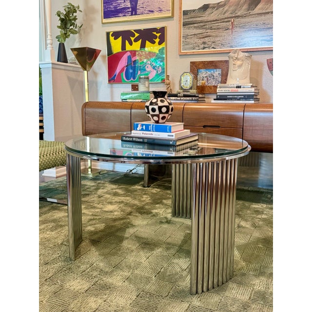 A Beautiful Art Deco Futurist Chrome Coffee Table, Circa 1970s For Sale In Houston - Image 6 of 10