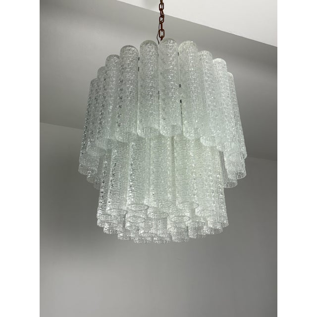 Mid-Century Modern Murano Glass Chandelier in the style of Venini, 1950s For Sale - Image 16 of 16