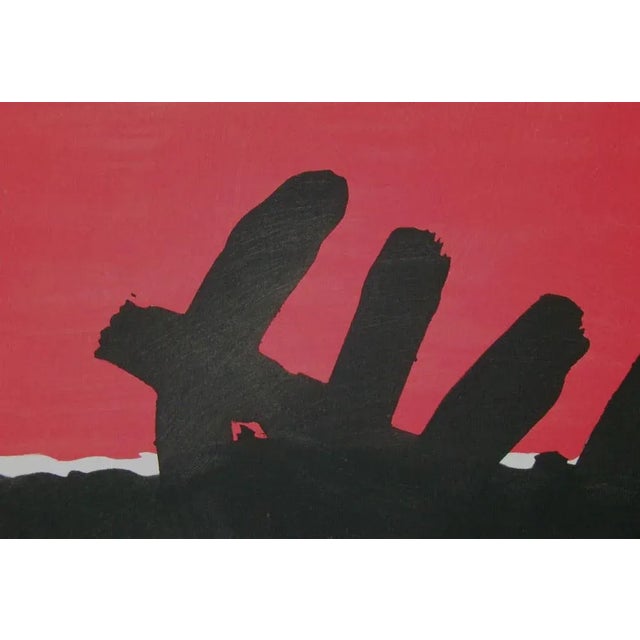 Red After Giuseppe Capogrossi, Surface Rouge et Noire, 1957, Stencil & Gouache For Sale - Image 8 of 11