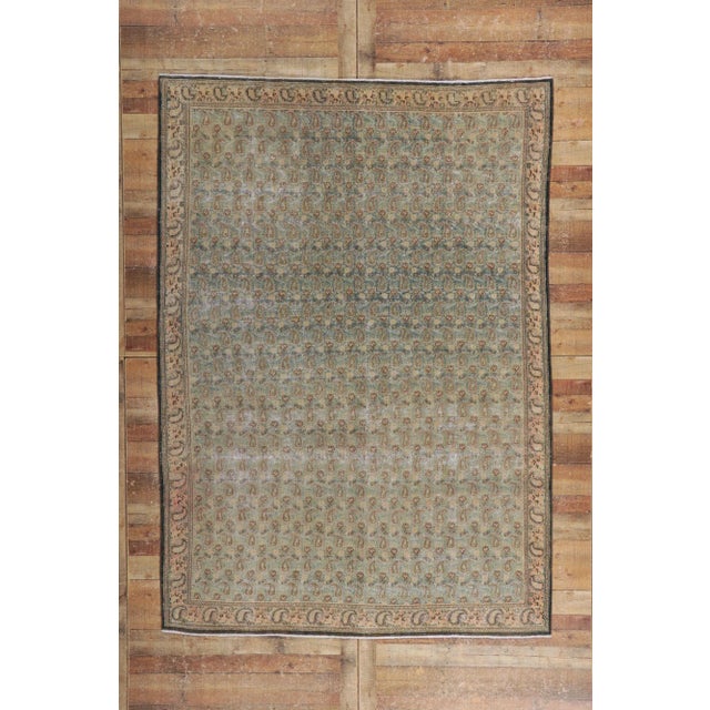 Vintage-Worn Persian Qum Rug - 06'09 X 09'05 For Sale - Image 11 of 11