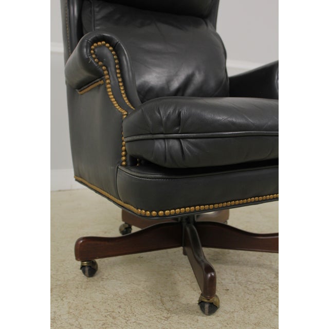 Bradington Young Black Leather Office Desk Chair Chairish