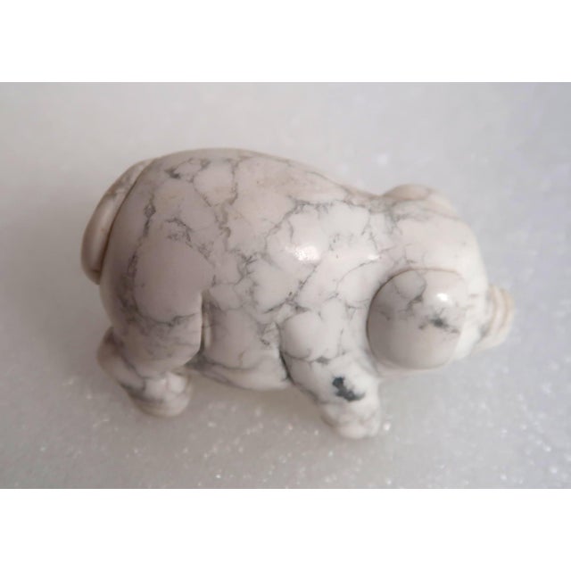 Miniature Well-Carved Piglet "Miss Piggy" - Pig - - Of Uncommon Magnesite Stone. For Sale - Image 12 of 14