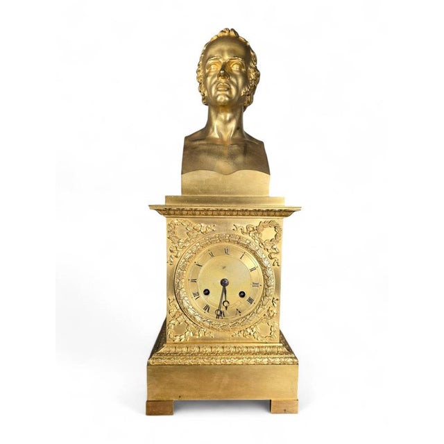 French Empire Gilded Bronze Mantel Clock, 1800s For Sale - Image 11 of 15