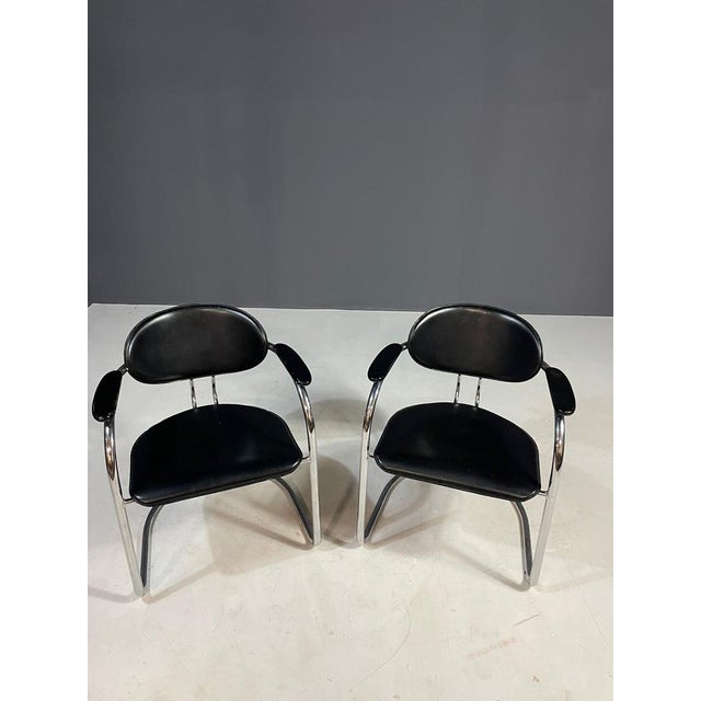 Bauhaus Bauhaus Style Chairs in Chrome by Effezeta, 1980s, Set of 2 For Sale - Image 3 of 10