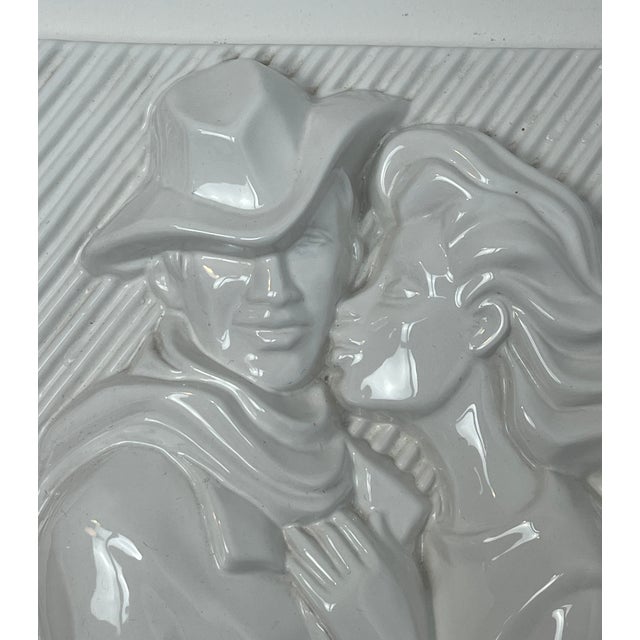 This ceramic wall plaque is a vintage piece from the 1970s, designed by the Swedish artist Ewa Jarenskog for the...