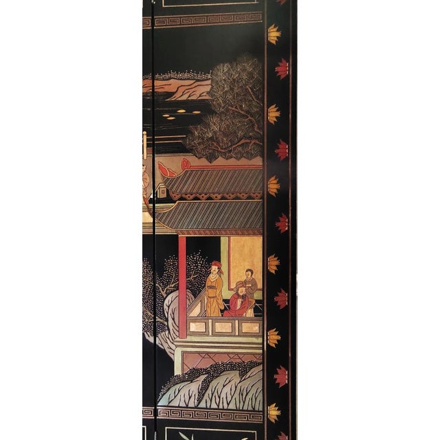 Mid 20th Century Six Large Panel Chinese Coromandel Export Screen For Sale - Image 10 of 12