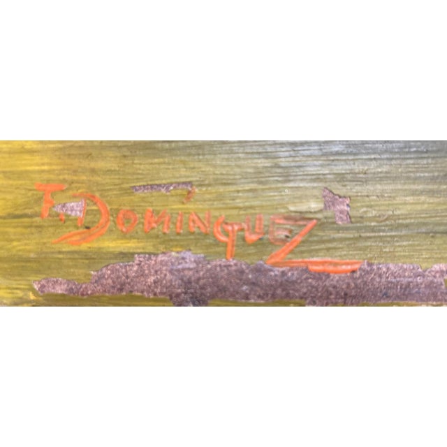 F. Domínguez, Floral Still Lifes, 1945, Oil on Pressed Cardboard, Set of 2 For Sale - Image 13 of 14