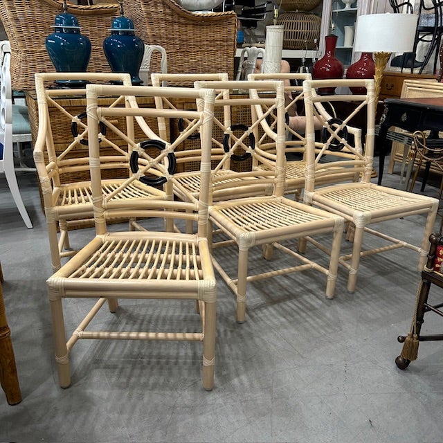21st Century Rattan McGuire Target Chairs, Set of 6 For Sale - Image 13 of 14