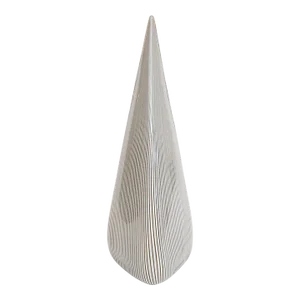 Vintage Murano Seguso Vetri D' Arte Black and White Striped Glass Triangle Sculptural Large Lamp
