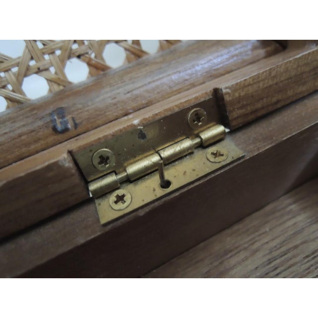 Wood Cane Top Oak Wood Jewelry Music Box For Sale - Image 7 of 12