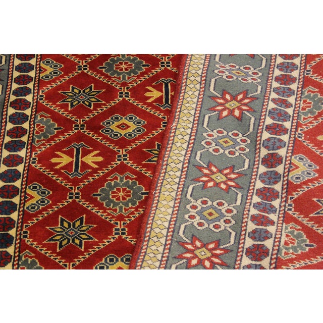 Red Shabby Chic Shirwan Red/Gray Wool Rug - 4'3''x5'11'' For Sale - Image 8 of 10