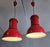 Cream Red Metal Pendant Lamps from Fontana Arte, 1970s, Set of 2 For Sale - Image 8 of 8