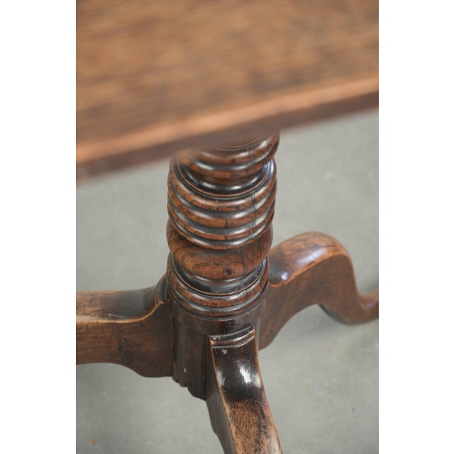 Antique English Oak Tilt-Top Table in Square Shape, 19th Century For Sale - Image 10 of 15