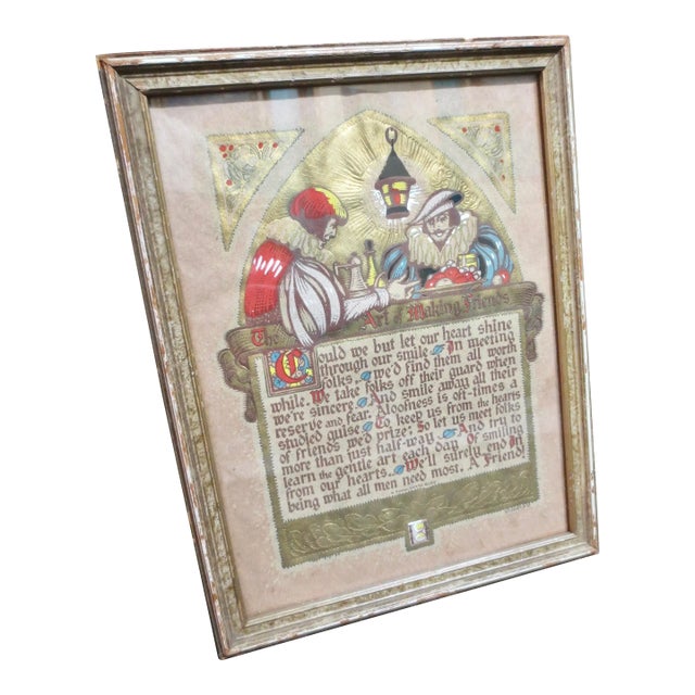 Art Deco Poem the Art of Making Friends For Sale