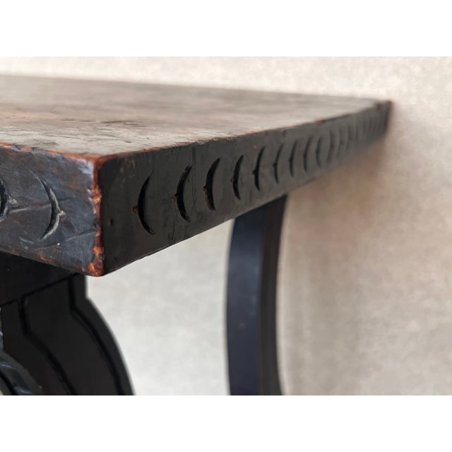 19th Century Ebonized Baroque Spanish Side Table With Lyre Legs For Sale - Image 9 of 11